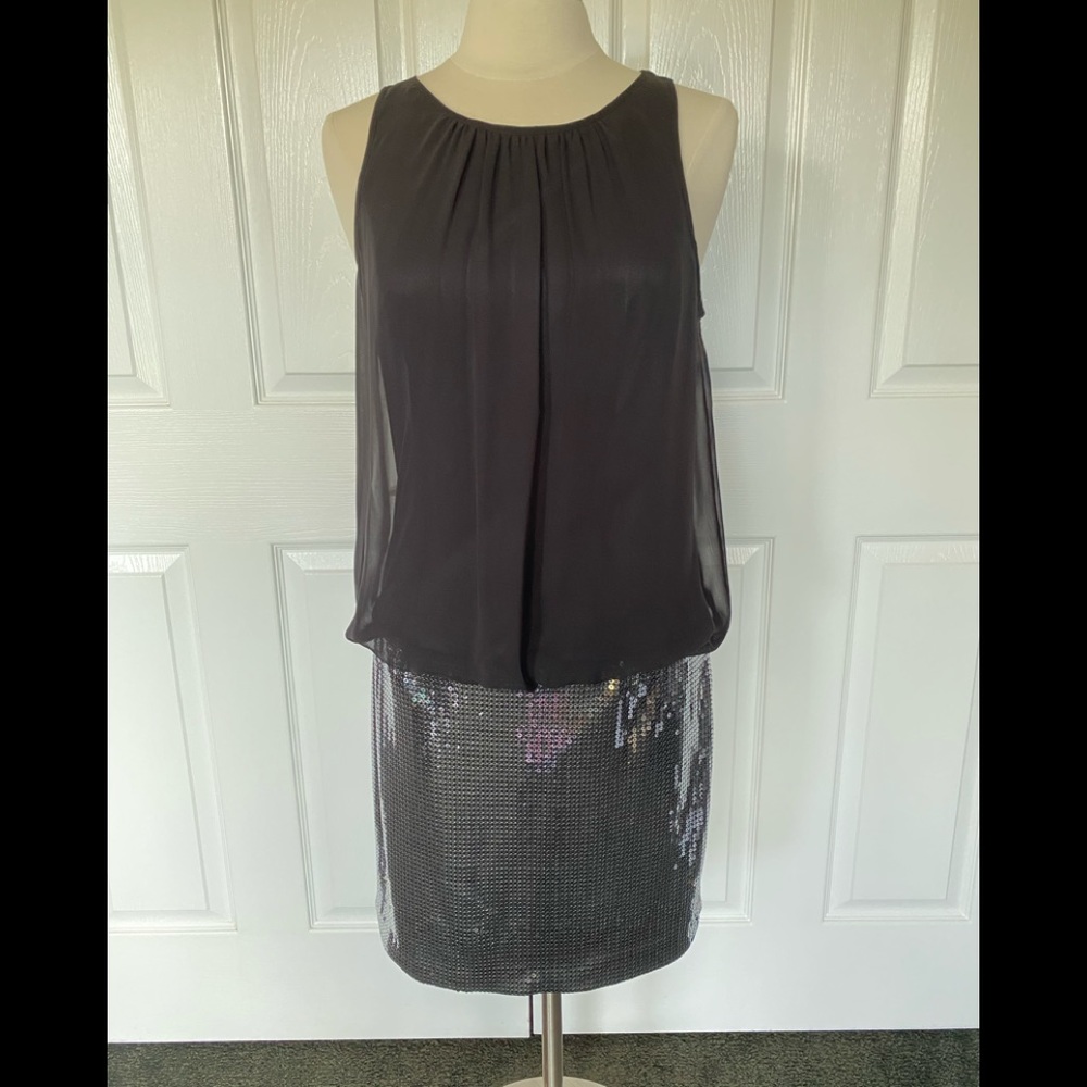 NWOT CACHE Dress Black top with sequined bottom
